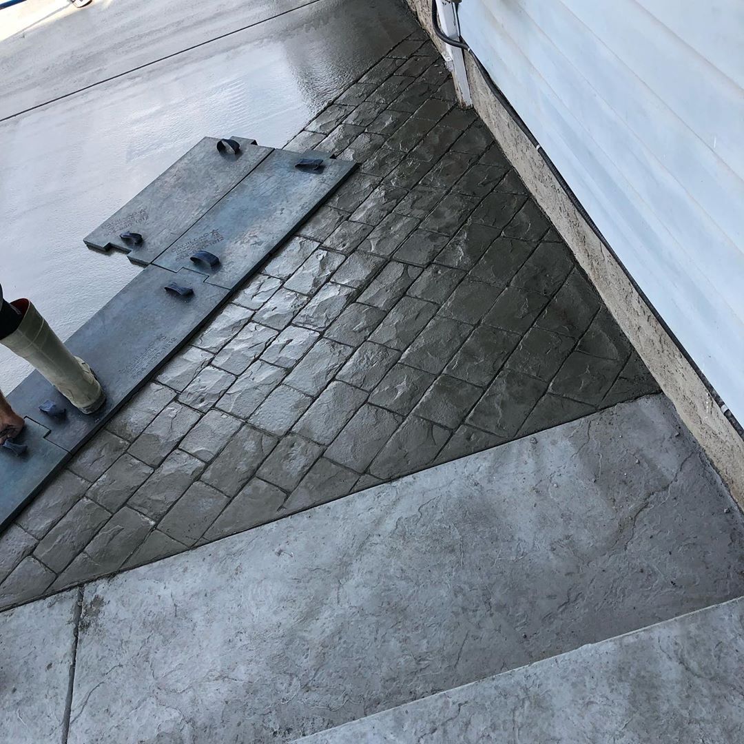 Stamped decorative patio finish