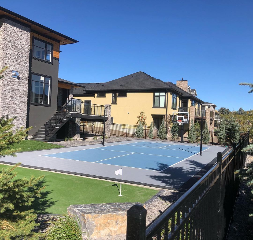 Backyard tennis and pickleball court