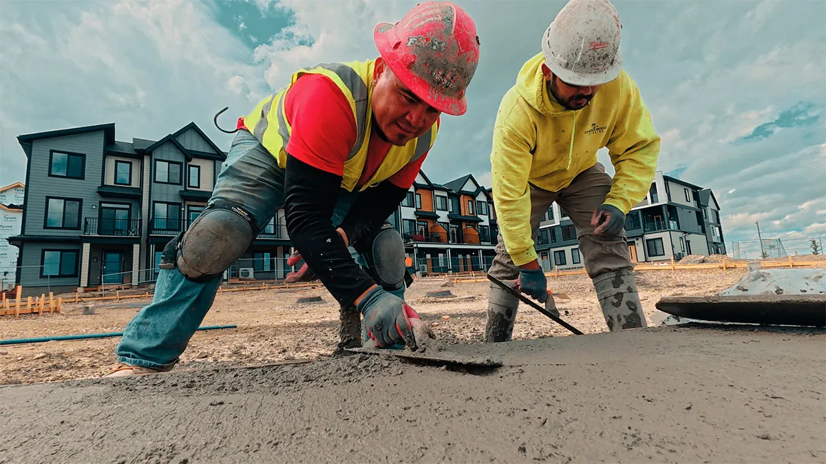 Concrete driveway installation