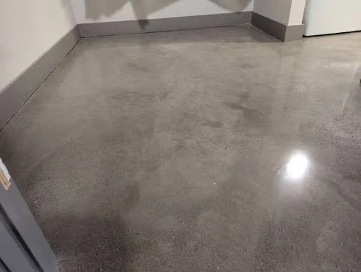 Polished concrete floor in modern Alberta home